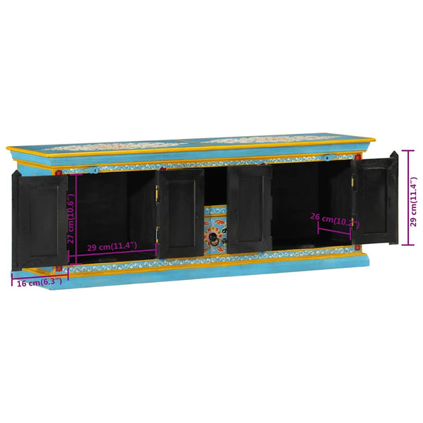 Blauer TV-Schrank Mango Massivholz 110cm