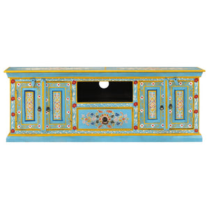 Blauer TV-Schrank Mango Massivholz 110cm