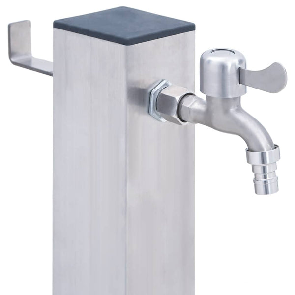 vidaXL Colonne d'eau de jardin 40 cm acier inoxydable Carré