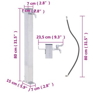 Edelstahl Wassersäule für Garten - 80cm