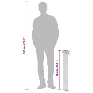 Edelstahl Wassersäule für Garten - 80cm