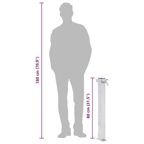 Edelstahl Wassersäule für Garten - 80cm