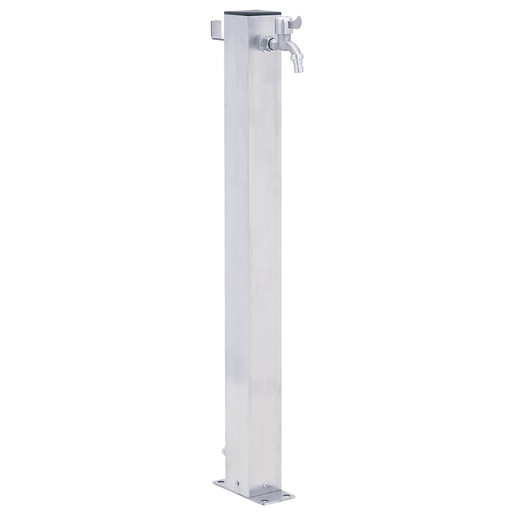 Edelstahl Wassersäule für Garten - 100cm Quadratisch