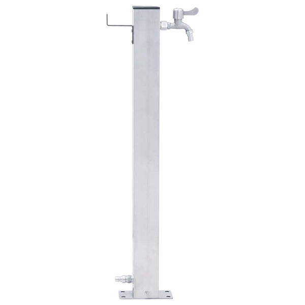 Edelstahl Wassersäule für Garten - 100cm Quadratisch