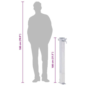 Edelstahl Wassersäule für Garten - 100cm Quadratisch