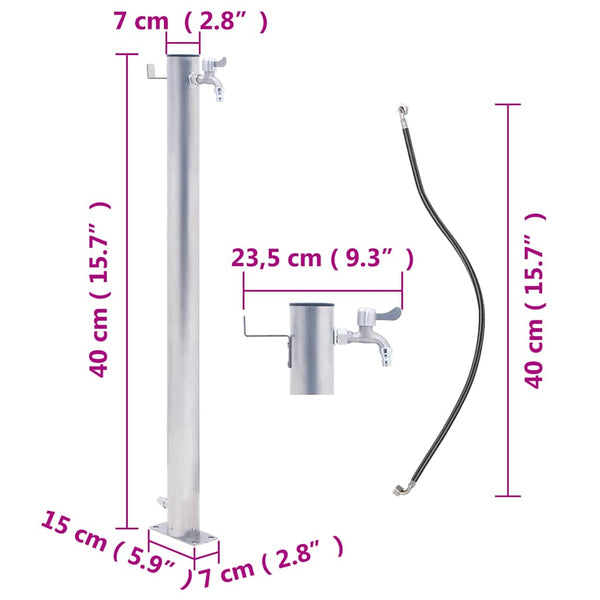 Edelstahl Wassersäule für Garten - 40cm