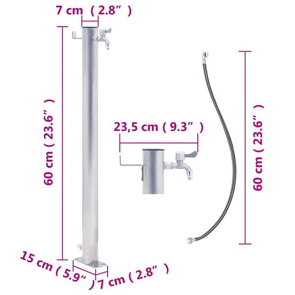 Edelstahl Wassersäule Garten 60cm