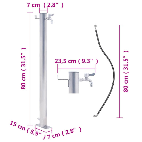 Edelstahl Wassersäule für Garten - 80cm