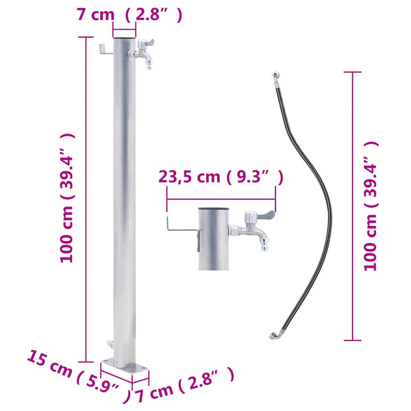 Edelstahl Wassersäule Garten 100cm
