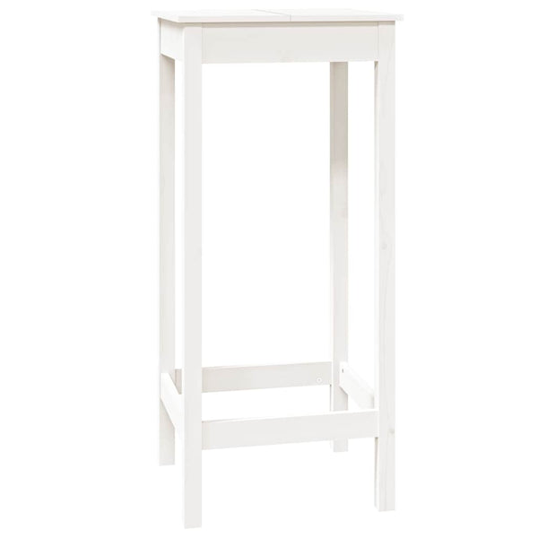 Weißer Bartisch 50x50cm Kiefer Massivholz
