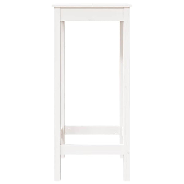 Weißer Bartisch 50x50cm Kiefer Massivholz