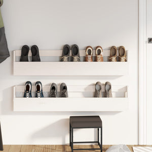 Wand Schuhregal 2er Set Kiefer Weiß