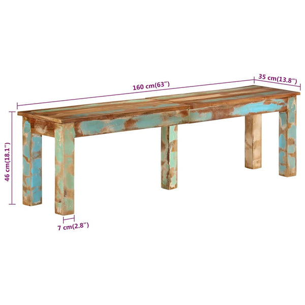 Massivholz Bank Altholz 160 cm