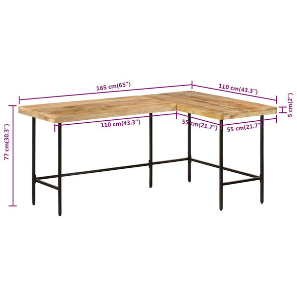 Massivholz Mango Schreibtisch, 165cm