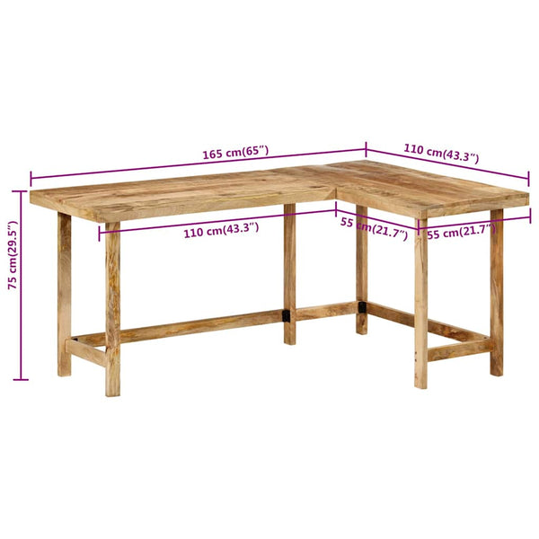 Mango Massivholz Schreibtisch 165 cm