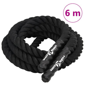 vidaXL Corde de combat noire 6 m 4,5 kg polyester