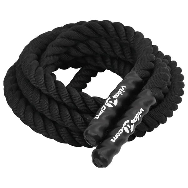 vidaXL Corde de combat noire 6 m 4,5 kg polyester