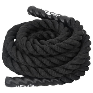 vidaXL Corde de combat noire 6 m 4,5 kg polyester