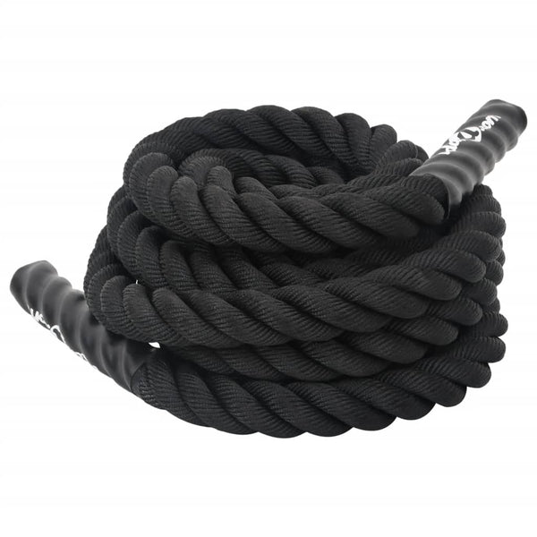 vidaXL Corde de combat noire 6 m 4,5 kg polyester