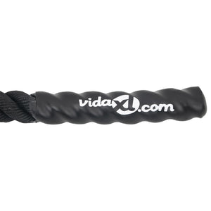 vidaXL Corde de combat noire 6 m 4,5 kg polyester