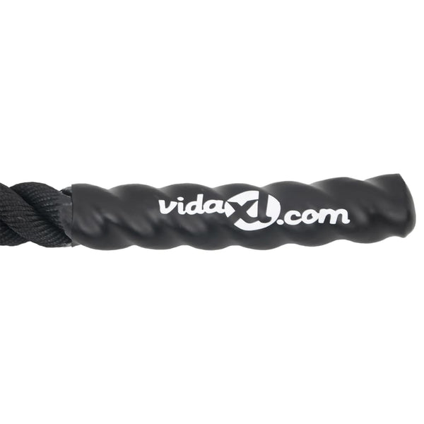 vidaXL Corde de combat noire 6 m 4,5 kg polyester