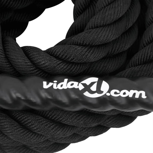 vidaXL Corde de combat noire 6 m 4,5 kg polyester