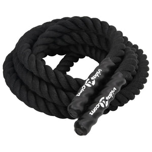 vidaXL Corde de combat noire 9 m 6,8 kg Polyester
