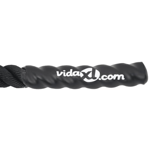 vidaXL Corde de combat noire 9 m 6,8 kg Polyester