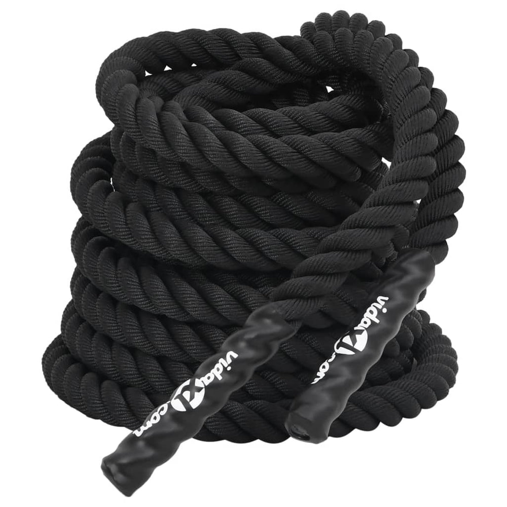 vidaXL Corde d'entraînement Battle Rope noire 15 m 11 kg Polyester