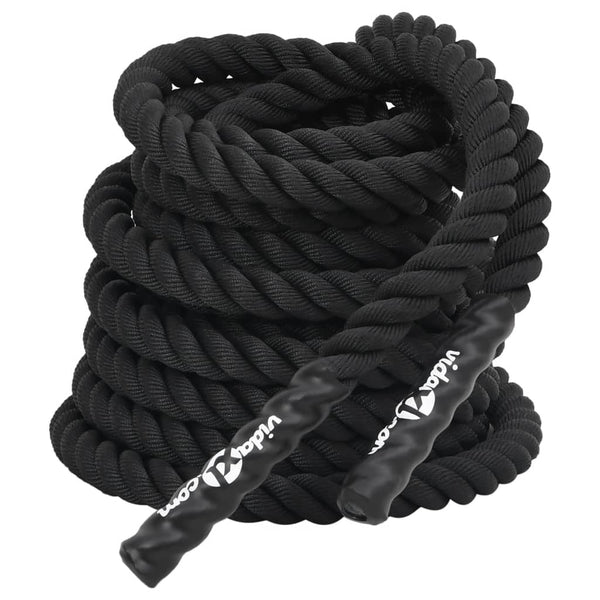 vidaXL Corde d'entraînement Battle Rope noire 15 m 11 kg Polyester