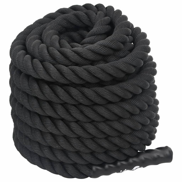 vidaXL Corde d'entraînement Battle Rope noire 15 m 11 kg Polyester