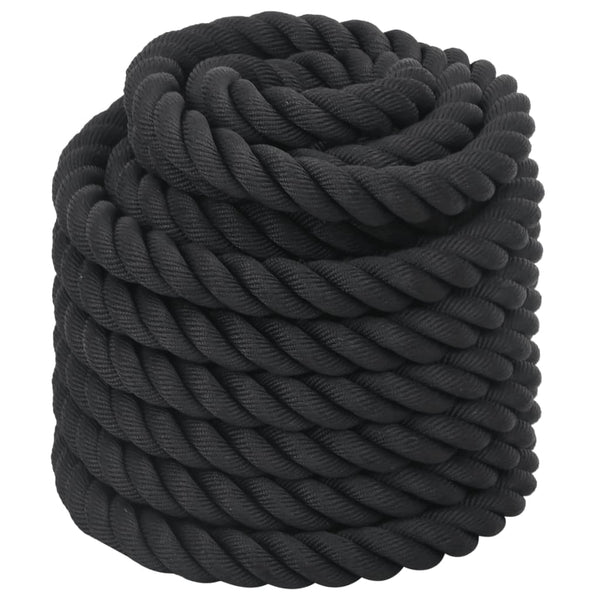 vidaXL Corde d'entraînement Battle Rope noire 15 m 11 kg Polyester