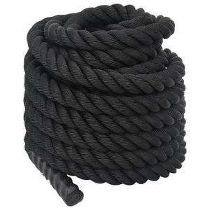 vidaXL Corde d'entraînement Battle Rope noire 15 m 11 kg Polyester