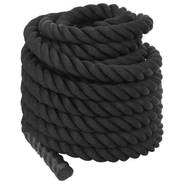 vidaXL Corde d'entraînement Battle Rope noire 15 m 11 kg Polyester
