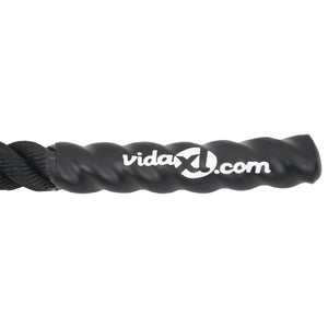 vidaXL Corde d'entraînement Battle Rope noire 15 m 11 kg Polyester