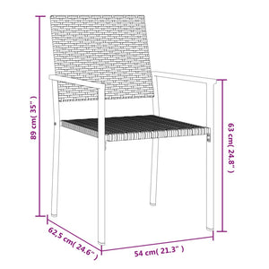 vidaXL Ensemble repas de jardin 3 pcs Résine tressée et acier