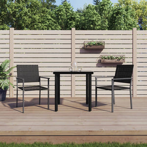 vidaXL Ensemble repas de jardin 3 pcs Résine tressée et acier