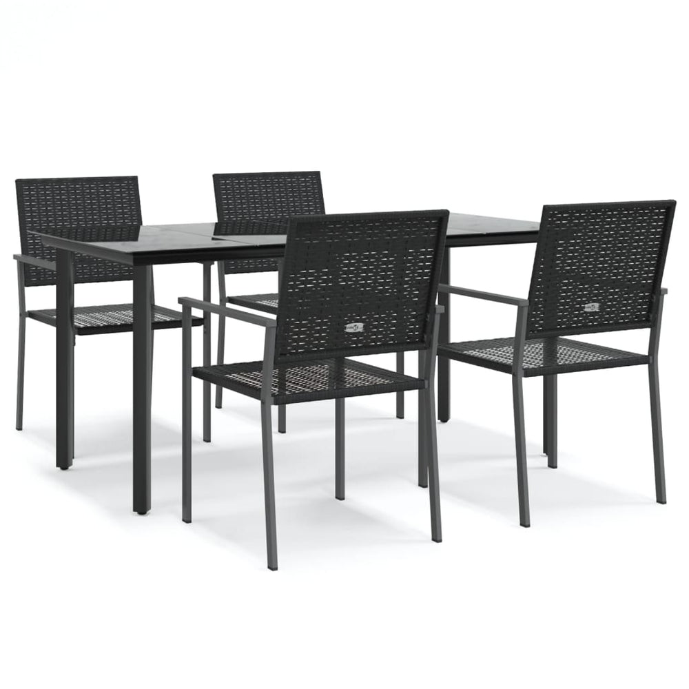 5-tlg. Garten-Essgruppe Poly Rattan und Stahl
