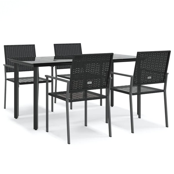 vidaXL Ensemble de salle à manger de jardin 5 pcs en poly rotin et acier