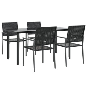 vidaXL Ensemble de salle à manger de jardin 5 pcs en poly rotin et acier