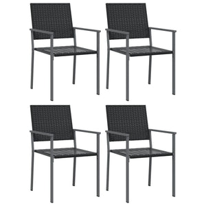 vidaXL Ensemble de salle à manger de jardin 5 pcs en poly rotin et acier