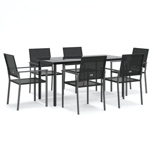 vidaXL Salon de jardin 7 pcs en résine tressée et acier