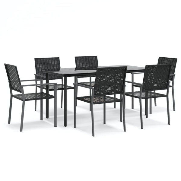 vidaXL Salon de jardin 7 pcs en résine tressée et acier