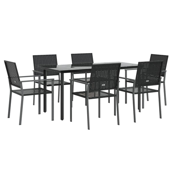 vidaXL Salon de jardin 7 pcs en résine tressée et acier