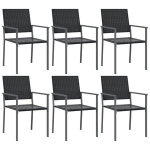 vidaXL Salon de jardin 7 pcs en résine tressée et acier