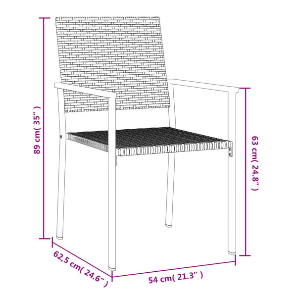 vidaXL Salon de jardin 7 pcs en résine tressée et acier