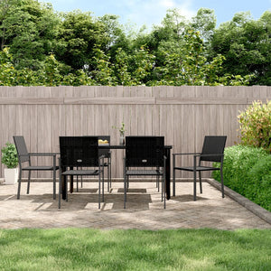 vidaXL Salon de jardin 7 pcs en résine tressée et acier