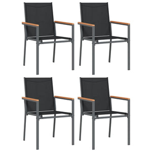 5-tlg. Garten-Essgruppe Schwarz Textilene und Stahl