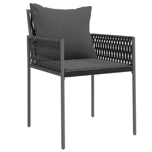 9-tlg. Garten-Essgruppe mit Kissen Poly Rattan und Stahl
