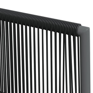 3-tlg. Garten-Essgruppe mit Kissen Schwarz Poly Rattan & Stahl